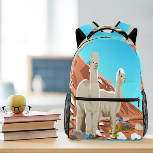 Sac à dos d'école résistant et grand compartiment multicolore pour collégiens