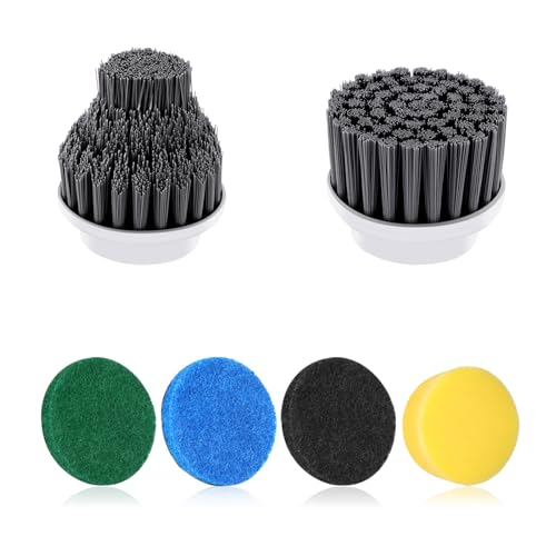 Image of Electric Spin Scrubber Brush Heads Set for NOLYTH Power Spin Scrubber, 6 Pack Replaceable Brush Heads for Cleaning Corners Grout Stain on Stove, Sinks, Tubs, Tiles, Bathroom, Kitchen etc