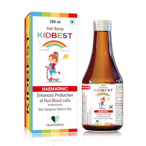 Image of HealthBest Iron (Haematinic) Syrup | Zinc | Folic Acid | 200 ML