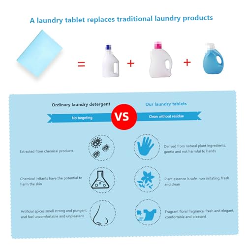 Washing Sheets Detergent, 90 Sheets Deep Stain Removal Laundry Detergent, Portable Laundry Soap Sheet for Home Travel - Image 5