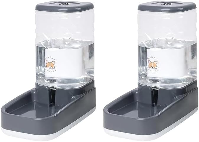 ELEVON Dispensador automático de alimentos y agua por gravedad para perros y gatos con cuenco de comida para mascotas pequeñas y grandes cachorro