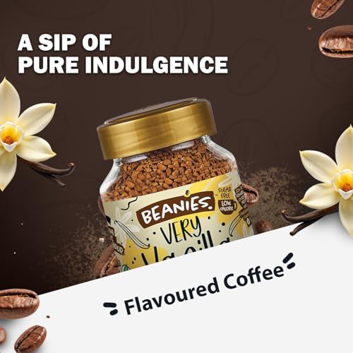 Image of Beanies Very Vanilla Flavoured Instant Coffee | 50g | Freeze Dried Coffee with Smooth Vanilla (Pack of 3)