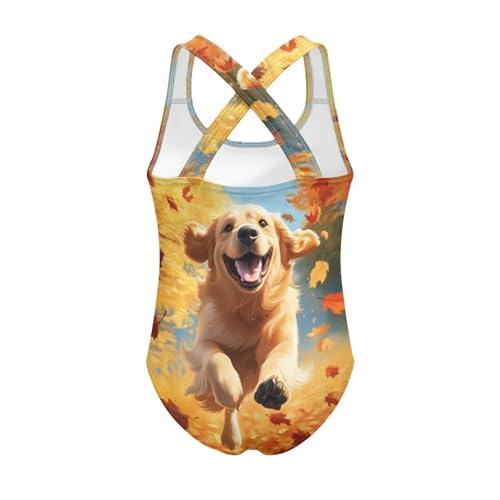 Image of WELLFLYHOM Girls Bathing Suits One Piece 5-14 Kids Full Coverage Swimsuits Cross Back Summer Swimwear for Beach Holiday