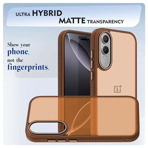 Image of V-TAN Back Cover for Oneplus Nord CE4 Lite 5G Compatible Case, Matte Finish Transparent Case, TPU, Camera Protective Shockproof Cover (Brown)