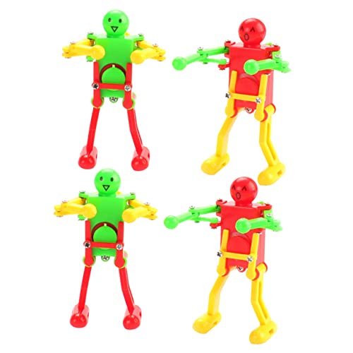 LIOOBO 4pcs Dancing Robot Wind Up Clockwork Robots for Adults Lightweight Portable for Indoor Outdoor Fun Enhances Parent Interaction Random Color