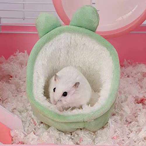 Hamster Hammock Small Animals Bed Dwarf Hedgehog Rat Chinchilla Guinea Habitat Mini House Cage Accessories Warm Removable and Washable (Green) - Thumbnail 5