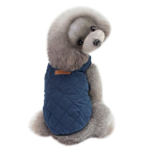 YiJee Lindo Mascota Abrigo De Ropa Perro Acolchado Chaqueta Chaleco Azul M