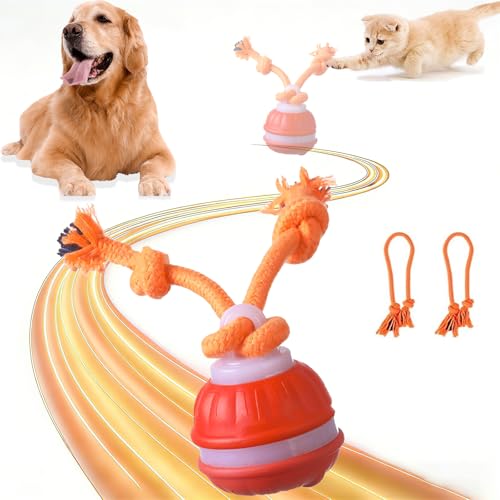 Interaktives Hundespielzeug, Interaktiver Spielball für Hunde, Hundespielzeug Unzerstörbar, Elektrisch Hundespielzeug Ball mit Fernbedienung, 3 Spielmodi, Hundespielzeug Ball für Katzen (orange1)