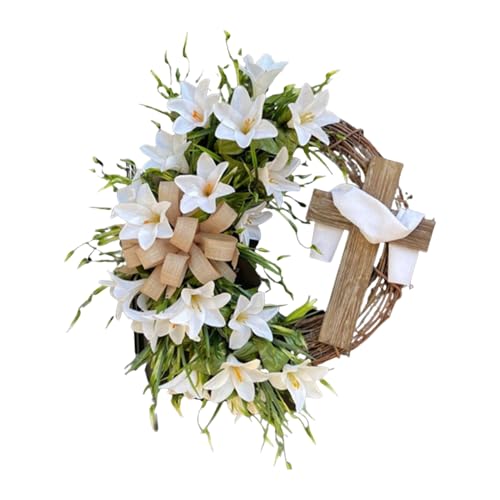 Couronne de printemps de lys : décoration de Pâques durable et facile à suspendre