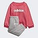 adidas Infant Linear Jogger Fleece Suits, Unisex niños, Real Pink s18/medium Grey Heather/White, 9-12M