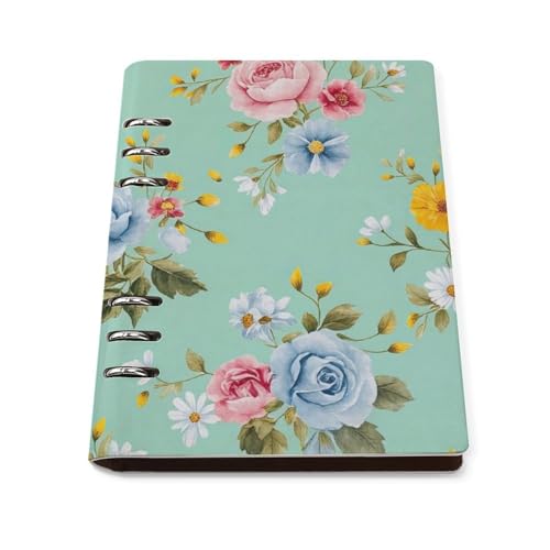 Carnet de notes A5 rechargeable floral planificateur quotidien 180°