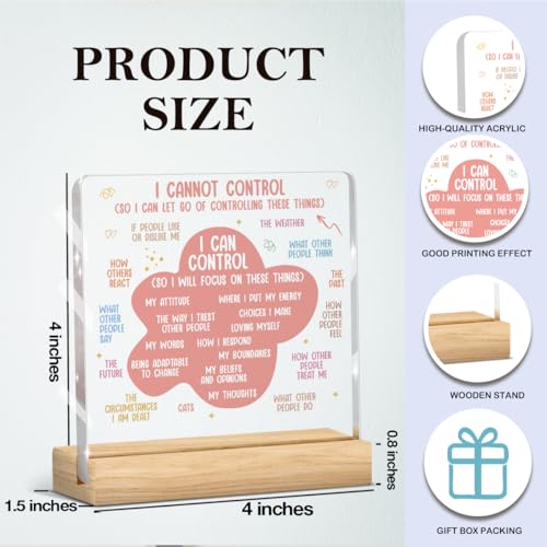Image of I Cannot Control Positive Acrylic Bedroom Desk Decor, Rustic Acrylic For Living Room, Home Office Decorations