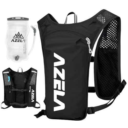 Flintronic Chaleco Hidratación Trail Running + 1.5 L Bolsa de Agua, Ultraligero Impermeable Mochila, para Deportes al Aire Libre, Correr, Ciclismo, Senderismo, Escalada, Negro