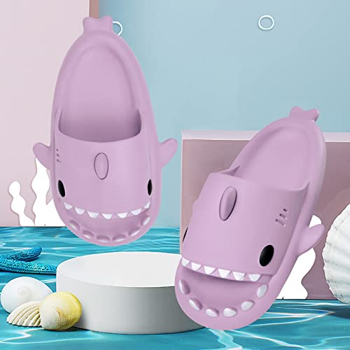 RXLLDOLY Shark Slides for Men Women,Novelty Cloud Slippers Anti-Slip Quick Dry Shark Sliders,Super Soft Open Toe Sandals Shower Slippers with Cushioned Thick Sole2