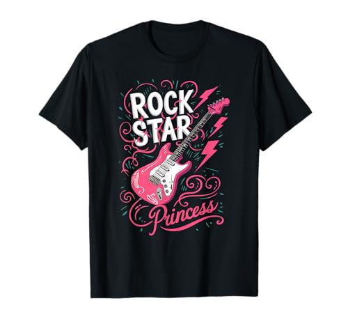 Guitare électrique rétro Rock Star pour filles et femmes T-Shirt