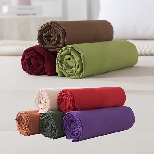 WhatsBedding Body Pillow Cover Cotton Fabric, Long Pillowcase Breathable & Skin-Friendly, Envelope Closure - Coffee (20x54 inch)