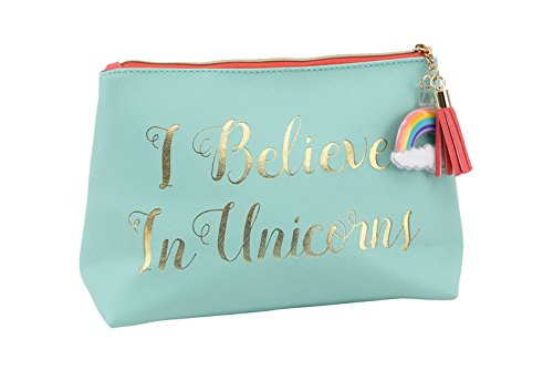 Cloud Nine' I believe in Unicorns Turquoise Make Up Wash Bag, Pink, 23cm