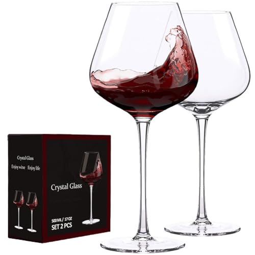 Opiniones y reviews de Copas para degustación de vino favoritos de las personas. 44 Juego de 2 Copas de Vino Tinto Borgoña 500 Ml, Vidrio de Cristal Soplado a Mano Copas para Cata y Brindis, Regalo para Amantes del Vino, Fiestas, Bodas, Aniversarios y Navidad