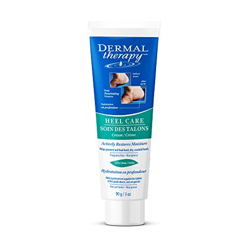Dermal Therapy Heel Care Cream - Moisturizing Treatment that Repairs and Heals Dry, Rough, Cracked Heels and Feet | 25% Urea and 6% Alpha Hydroxy Acids (3 Ounce) | Packaging May Vary