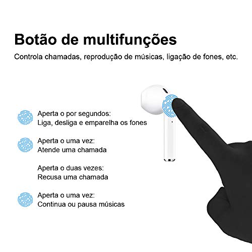 CIC Mini Fone de ouvido I9S-TWS Bluetooth V5.0 Sem Fio In-ear Wireless Microfone Estéreo Atender cha