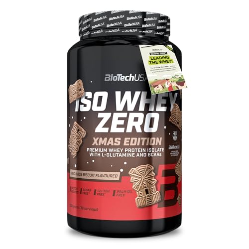 BioTechUSA Iso Whey Zero | Premium Whey Protein Isolate | Grass-Fed | Enzyme-Free | Sugar- and Gluten-free, 908 g, Galletas Speculoos
