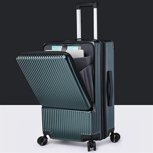 Durable Suitcase for Women Hard Luggage With Front Pocket,Aluminum Frame Suitcase TSA Lock Carry On Luggage Retro Suit Case (Color : Sliver, Size : 22 inch)2