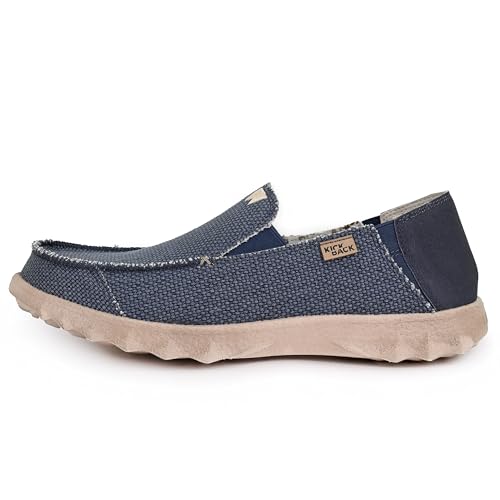 Kickback Couch Classic Mocassins Slip‑on en Toile pour Homme – Chaussures Décontractées pour l’Été, la Plage et Les Voyages avec Semelle...