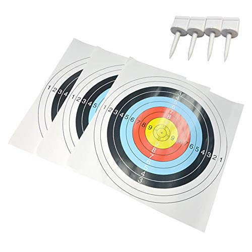 AMEYXGS 10 Piezas Tiro al Arco Objetivos Papel Los 60 * 60cm Papel Dianas con Clavo de Destino para La Práctica de Objetivos de Tiro