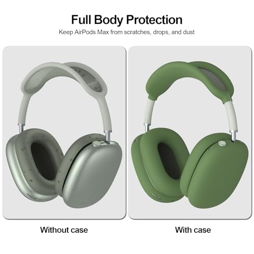 Image of Tobfit Silicone Case for AirPods Max Headphones - Anti-Scratch Cover for Earcups & Headband, Soft & Sweat-Resistant Skin for Apple AirPods Max