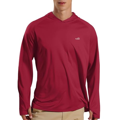 Image of Men's UPF 50+ Long Sleeve Sun Shirts UV Protection Hoodie Rash Guard Hiking Fishing Swim T Shirt