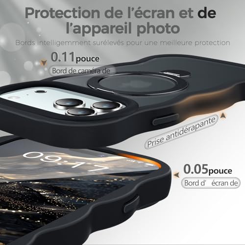 Coque iPhone 17 Pro Max antichoc à bords ondulés pour une utilisation active