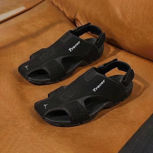 Image of TRACER Causal Sandals for Men's, Stylish & Comfortable, Eva with Rubber Randal Sole, Knitted Upper Lightweight & Breathable, Closure Velcro, Stylish Sandal, Size - 6 to 11