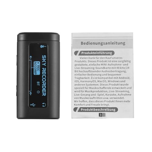 Phefop Audios Interface for Guitar, 48kHz 5V Pocket Internal Recording Sound Card Live Streaming Audios Interface for Phone Tablets Laptop PC Plug and Play