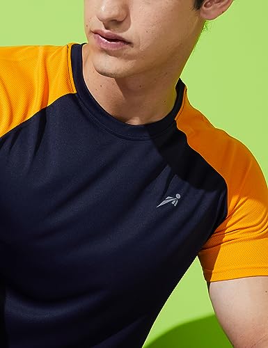 Image of Amazon Brand - Symbol Men's Color Block Active Regular Fit Sports T-Shirt | Round Neck | Half Sleeve (Available in Plus Sizes) Polyester