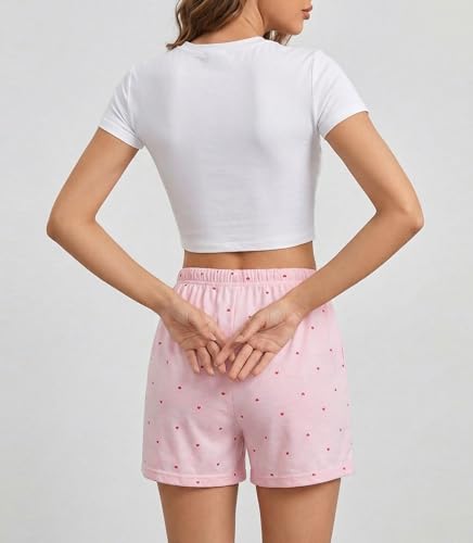 Image of ENJOYNIGHT Women Pajama Shorts Cotton Lounge Bottoms Sleep Shorts with Drawstring & Pockets