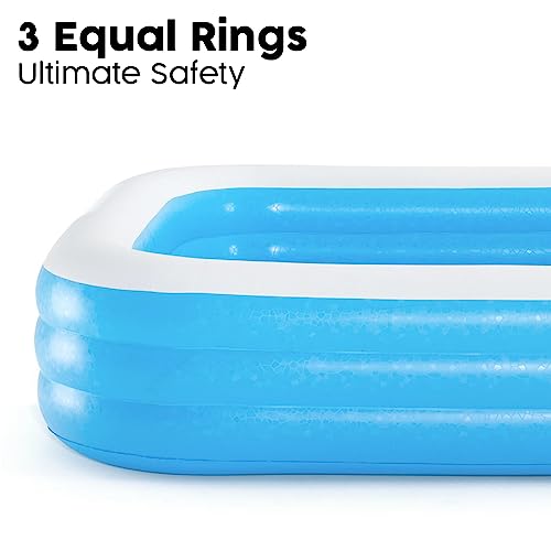 Image of Bestway Inflatable Family Pool, 10' x 6' x 22 inch /3.05m x 1.83m x 56cm, Outdoor Garden Pool, Capacity : 1161L