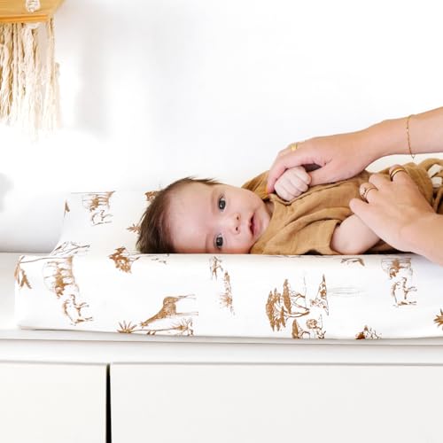 Image of GRSSDER Stretch Ultra Soft Jersey Knit Changing Pad Cover Set 2 Pack, Change Table Pad Covers Fit 32 inch /34 inch x 16 inch Pads Safe and Snug, Stylish Elk Animals Pattern