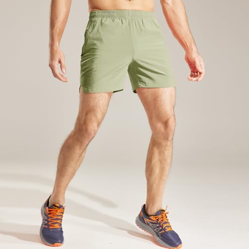 Image of MIER Men's Workout Running Shorts Lightweight Active 5 Inches Shorts with Pockets, Quick Dry, Breathable