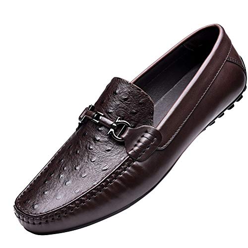 Mens Casual Comfortable Genuine Leather Lightweight Driving Moccasins Classic Fashion Penny Loafer Slip On Breathable Driving Loafer
