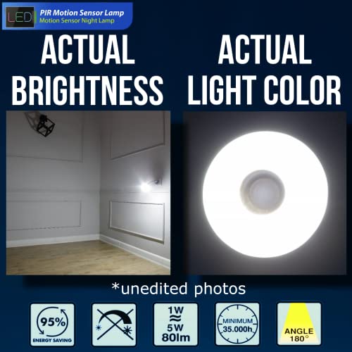 Image of LED Motion-Activated Sensor Dusk to Dawn PIR Night Light AC Outlet Directional Flexible Rotatable 360 Socket Plug-in Wall Stairs Lamp Indoor Closet Cabinet Toilet Garage Ceiling Basement 5W 6500K