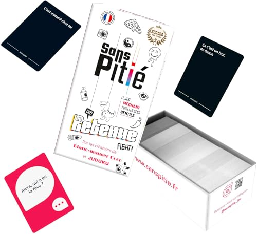 Sans Pitié Jeux de société Junior, par Les Créateurs Blanc Manger Coco et JUDUKU, Jeu Cartes, Nouveau, Jeu Societe Familial, Jeux société Adulte et Enfant, Cadeau Drole