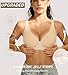 2026 Women Jelly Seamless Wireless Push Up Bras Deep V No Underwire Supportive Everyday Bra Full Coverage Plunge Bralettes Beige
