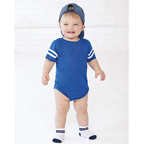 RABBIT SKINS Baby Soft Short Sleeve Football Bodysuit (4437)4