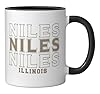 Vintage Niles Illinois Ceramic Mug, Black/White #1
