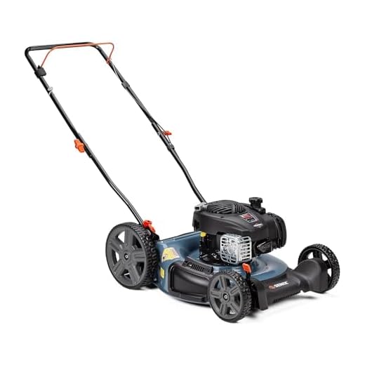 SENIX Gas Lawn Mower, 21-Inch, 125 cc 4-Cycle Briggs & Stratton Engine, 2-in-1 Push Lawnmower, 6-Position Height Adjustment with 11-Inch Rear Wheels, LSPG-M4, Blue