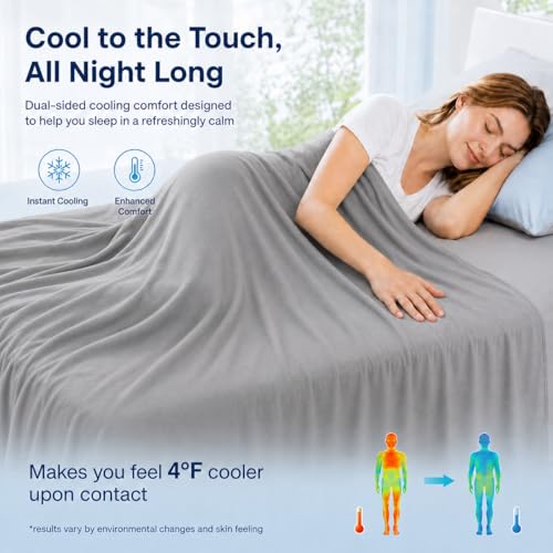 Cozorbt Double-Sided Cooling Comforter Queen Size, Ice Silk Summer Blanket, Smooth No-Stripes, No-Seam, Edge-Free Design, Breathable Lightweight Bed Cover for Hot Sleepers, All-Season Dark gray,106x90 - image 5