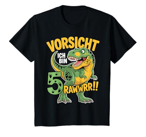 5. Geburtstag Dinosaurier Geschenk 5 Jahre Kinder T-Rex Dino T-Shirt