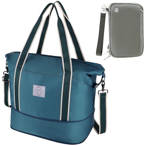 WALNEW Travel Accessories Bundle | Passport Holder for 6 & Travel Duffel Bag | RFID-Blocking Passport Wallet Holder | Weekender Overnight Carry On Bag Women Men