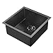 Whitehaus WHNPL1818-MBLK Noah Plus Collection Kitchen Sink, Matte Black, 17.75" x 17.75" x 8.0"