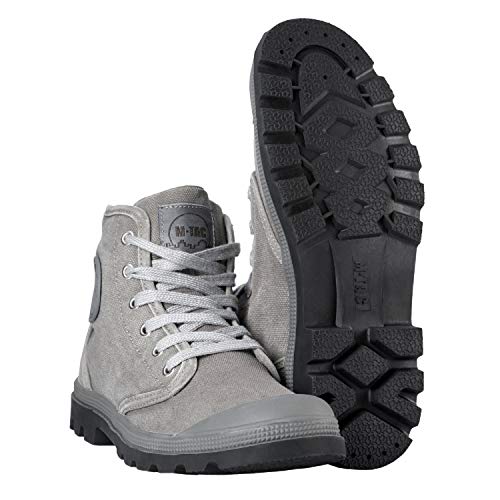 M-Tac Herren Trekking Sneaker – Leichte Outdoor Schuhe aus Canvas, Atmungsaktive Militär Turnschuhe mit Vulkanisierter Gummisohle (grau), 43 EU